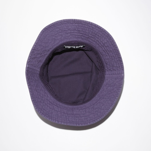 ACNE STUDIOS Buko Face Cotton Bucket Hat in Olive Green - Picture 3 of 6